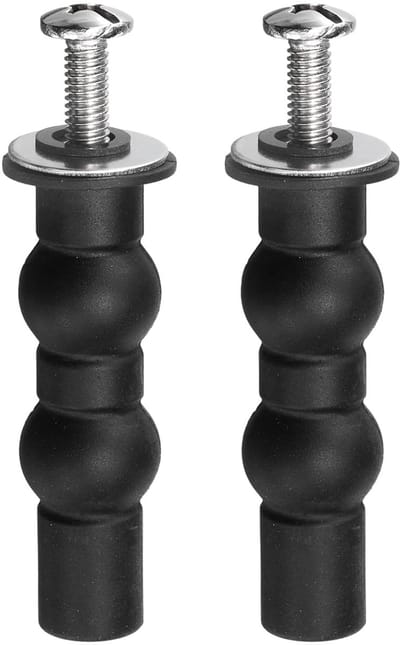 Toiletbril Scharnieren - Reserveonderdelen Set - Toilet Reparatie - Bovenmontage Systeem - M6 x 70mm - Zwart