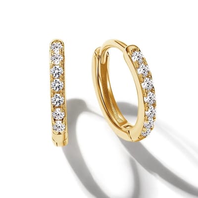 Mini oorringen - 925 Sterling Zilver - 18K Gold Plated - Zirconia - Earparty