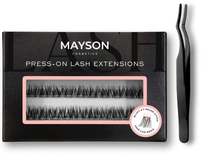 Voorgelijmde Press-on Lashes - Blijft 7 tot 10 Dagen Zitten - Aanbrengen in 2 Minuten - Geen Wimperlijm Nodig - Makkelijk te Verwijderen - Wispy Kit