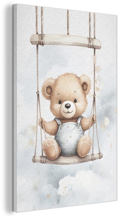 Akoestisch wandpaneel 40x60 cm - Vilt schilderij Beer - Baby - Dier - Kinderen - Akoestische panelen - Geluidsdempende wanddecoratie - Geluidsisolatie woonkamer - Muurdecoratie geluidspanelen