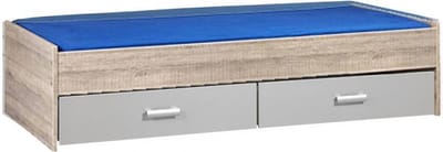 Bed met opbergruimte | 90x200 | Donker Grijs Hout | Inclusief aluminium lades | 2 stuks 83cm diep