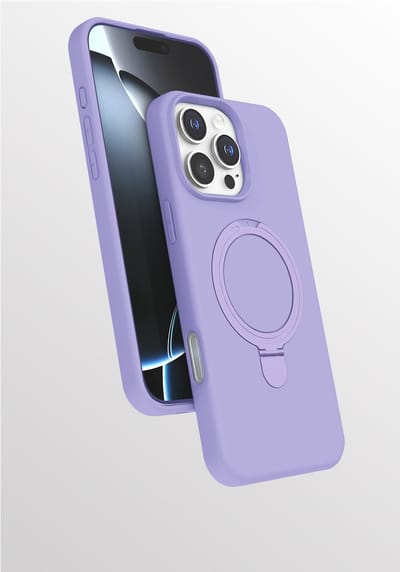 Hoesje Geschikt voor iPhone 16 Pro hoesje zacht siliconen Lila - Liquid Backcover ring hoesje Geschikt voor Magsafe