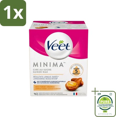 1 x Veet - Warme Wax - Orientaalse Ontharings Wax - Minima - Arganolie - 250ml - Suiker Wax - Ontharing - Gladde Huid - Arganolie - Natuurlijke Ingrediënten