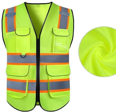 Veiligheidsvest voor volwassenen - Reflecterend vest - Beschermende kleding - Verkeers- en bouwvest - Reflecterend vest voor landmeters, verkeersregelaars, hardlopers, enz. - Fluorescerende kleur - Maat XXL