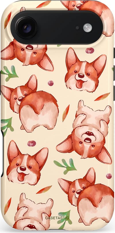 Casetastic hoesje geschikt voor Apple iPhone Air - MagSafe - Dubbellaagse bescherming - Corgipootjes - Fashion Case - Crème Perzik