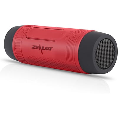 ZEALOT S1 haut-parleurs BT extérieurs boîte de son Portable IPX5 lampe de poche LED étanche SOS avec Microphone rouge