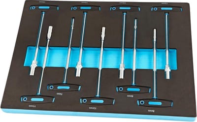 HBM 9-T-Greep Dopsleutel Foam Inlay voor Gereedschapswagen 39,5 x 54 x 3,5 cm