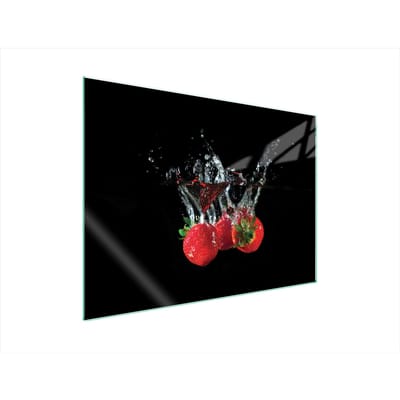 TMK ArtDeko Serie - Glasbeschermplaat voor Fornuis - 70x52 cm - Aardbeien