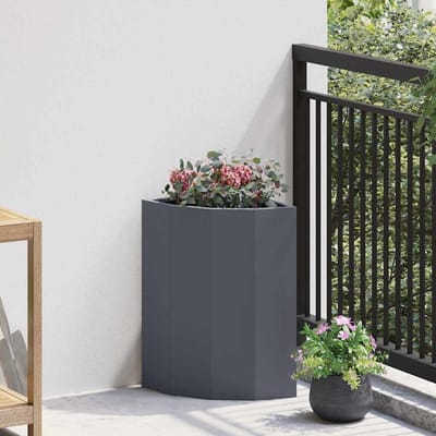 vidaXL Hoek Plantbak Antraciet 30 x 30 x 50 cm Staal