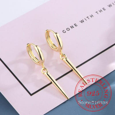 Boucles d'oreilles géométriques en cristal coréen pour femmes Boucles d'oreilles en argent sterling 925 Oorbellen Pendientes Bijoux de mode Brincos or