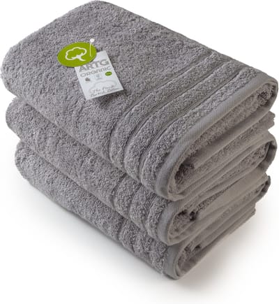 ARTG® Organic - Biologische Katoen - Handdoekenset - 60 x 110 cm - Grijs - Grey - Set 3 stuks