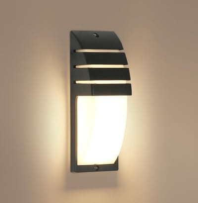 Wandlamp - 22.5cm - Klein - 12W - IP65 - Zwart Wandlamp - 1350LM - Warm Licht - 3000K