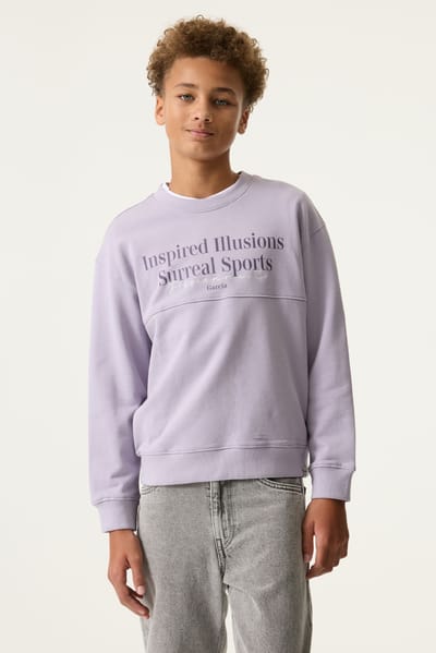 GARCIA Jongens Tekst Print Sweater Paars Lange mouw