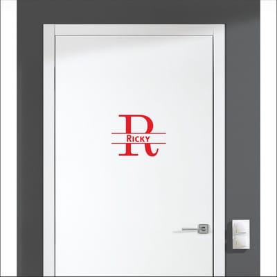 Deursticker Met Naam -  Ricky - Rood
