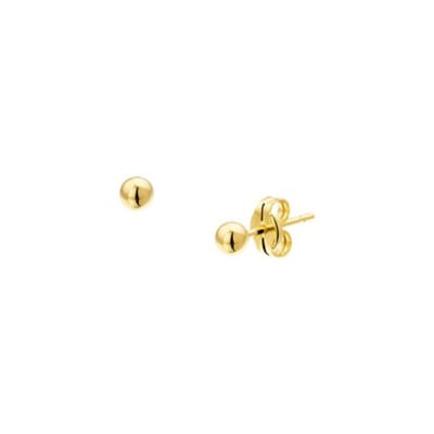 House of Jewels - 3MM Bolletjes Oorknoppen - Verguld - Echt Zilver