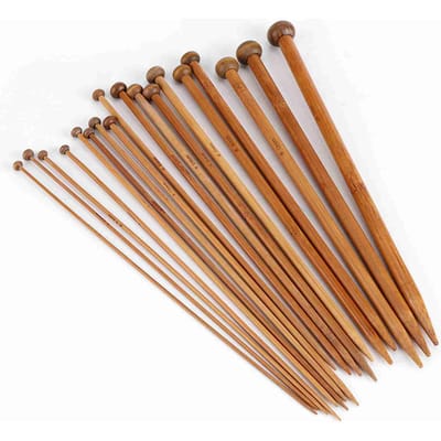 Bamboe Breinaalden Set, Enkelpuntige Gecarboniseerde Breinaald 18 Maten (2mm tot 10mm) gray