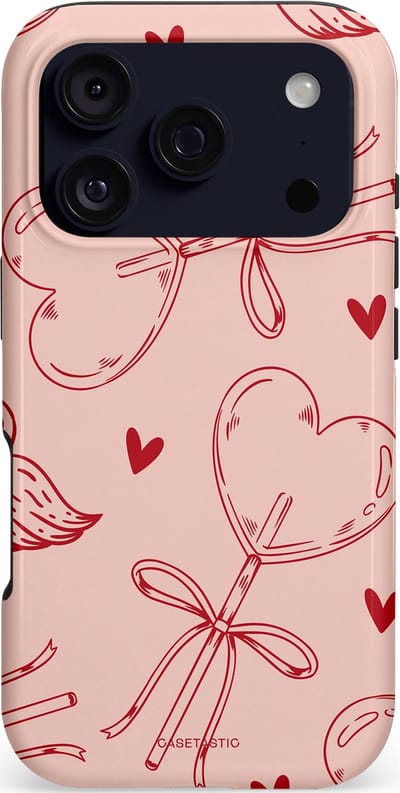 Casetastic hoesje geschikt voor Apple iPhone 17 Pro - MagSafe - Dubbellaagse bescherming - Zoete strikjes - Fashion Case - Perzik Zand Koraal