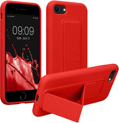 kwmobile back cover voor smartphone - geschikt voor Apple iPhone SE (2022) / iPhone SE (2020) / iPhone 8 / iPhone 7 - 1x beschermhoesje van kunststof - In rood