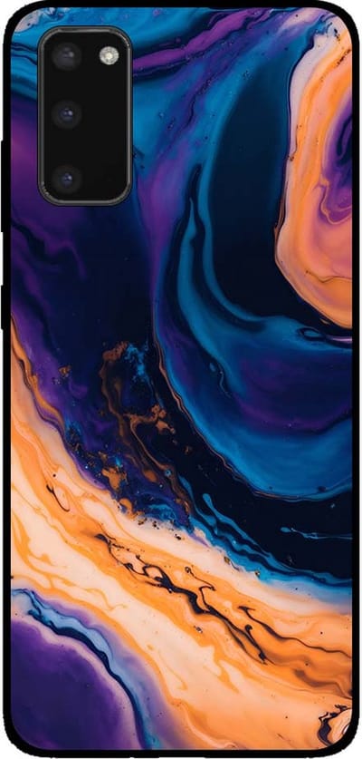 Smartphonica Telefoonhoesje voor Samsung Galaxy S20 marmer look - backcover marmer hoesje - Blauw geschikt voor Samsung Galaxy S20