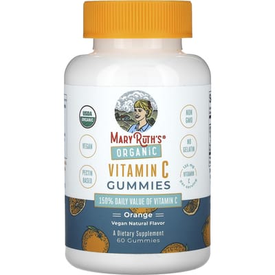 MaryRuth's, gommes biologiques à la vitamine C, orange, 135 mg, 60 gommes (45 mg par bonbon gélifié)