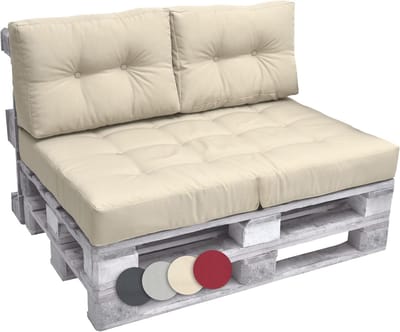 Pallet Kussen Set voor Buiten - 1 Zitkussen 120x80 cm en 2 Rugkussens 60x40 cm - Perfect voor Tuin, Balkon en Loungen
