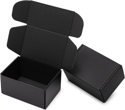 Verzenddozen 6x4x3 inch - 24 stuks - Zwart - Recyclebaar golfkarton - Flapsluiting - Geschenkverpakking - Kleine bedrijven