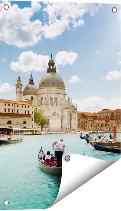 Gards Tuinposter Basiliek San Marco in Veneti� op het Water - 40x60 cm - Tuindoek - Tuindecoratie - Wanddecoratie buiten - Tuinschilderij