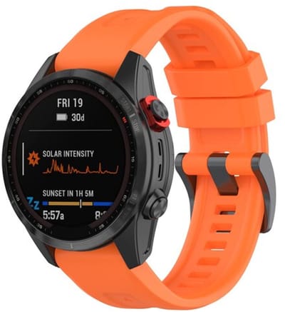 By Qubix - Geschikt voor Garmin bandje - 26mm Quickfit - Siliconen sportbandje - Oranje - Geschikt voor Garmin Fenix 8 / 8 Pro - 51mm