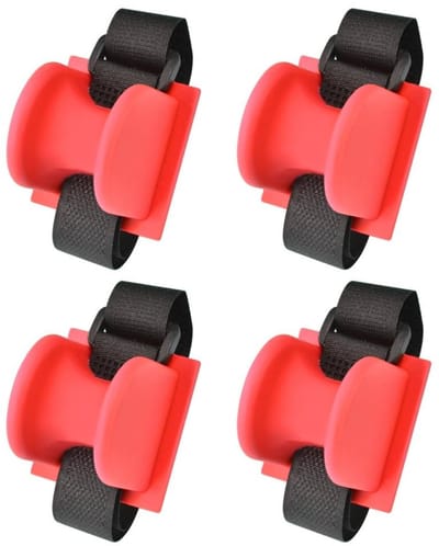 Dailygoods- Hengelsteun Flexibel TPE - 4 Stuks - Platte/Gebogen Basis - Railing Beugel - Haak & Lus Montage - Schadebescherming - Hengelhouder