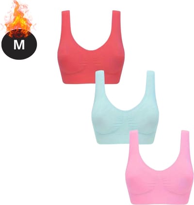 Bovista BH Set Zonder Beugel - Zonder Bandjes - Push-up Bh's - Comfort Beha - Comfortabel - Sterk - Dames - 3 Pack - Gemengd 2 - Maat M