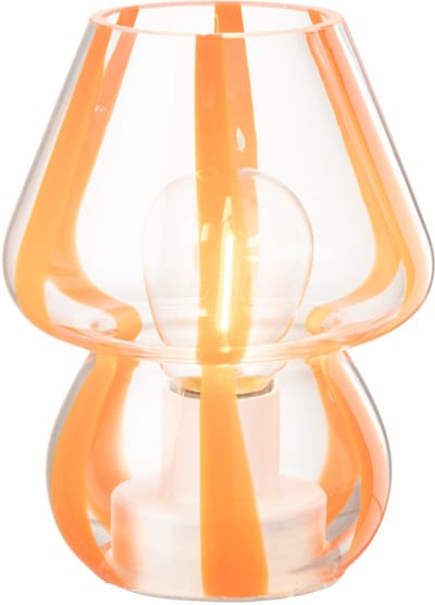 J-Line tafellamp Strepen - glas - transparant/oranje - small
