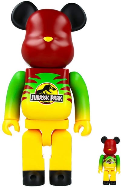 400% & 100% Bearbrick set - Jurassic Park (Green & Yellow)