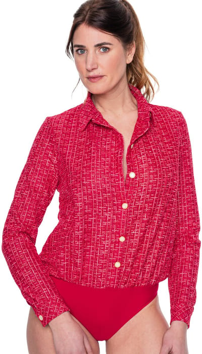 Louisa Bracq Tweegy Blouse Body Rouge A Levres Rood 42
