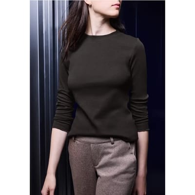 Geribd shirt met ronde hals