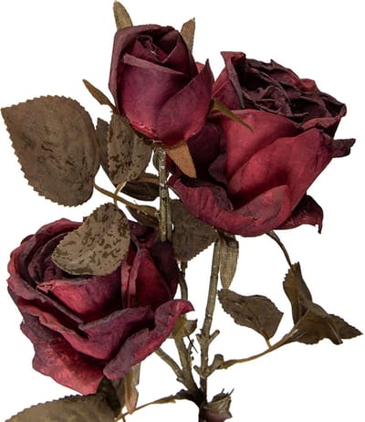 Clayre & Eef Kunstbloem Roos 70 cm Rood Kunststof