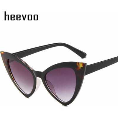 Vintage Kattenoog Zonnebril Voor Dames Retro Kattenoog Montuur Zwart Kleurrijk Oogwerk Vrouwelijk Oculos De Sol as the picture