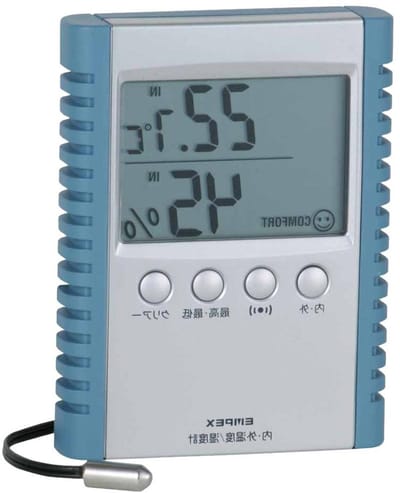 Digitale Hygrometer Thermometer - Binnen Buiten Meter - Klimaat Controle - Dubbele Sensor - 9.8 x 7.5 cm - Wit