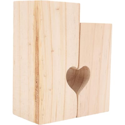 Houten Hart Kaarsenhouder Eettafel Romantische Decoratie Massief Hout Theelicht Kaarsenhouder beige