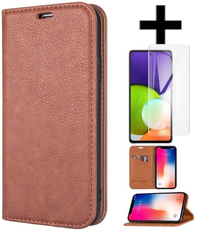 Rico Vitello Magnetische Wallet case Geschikt voor Samsung Galaxy A70 Kleur Bruin + gratis screenprotector