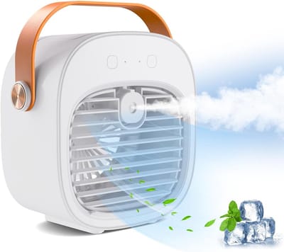 Mini Aircooler met Water Type-C - Mobiele Airco - Mini Aircooler - Bureau Ventilator - Koelventilator - Luchtkoeler- Tafelventilator - Luchtkoeler - Bureau Ventilator - Ventilator - 3 windsnelheden - Airco Alternatief - 128ML - 4000 mAh