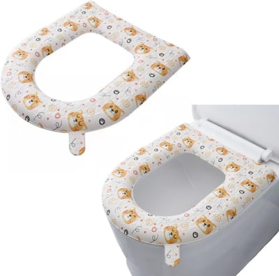 WC stoelhoes 2 stuks - Toiletverwarmer kussen - Comfortabel zitten - Gewatteerd en wasbaar - 42x38 cm - Kat design