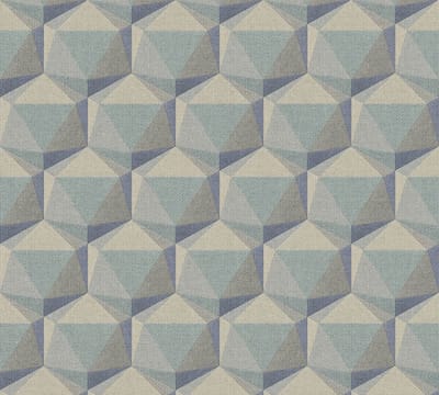 Grafisch behang Profhome 387484-GU vliesbehang hardvinyl warmdruk in reliëf licht gestructureerd met geometrische vormen mat turkoois beige blauw grijs 5,33 m2