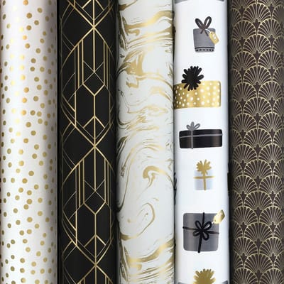 TOUCH OF GOLD cadeaupapier - assortiment inpakpapier - 2 meter x 70 cm - 3 rollen
