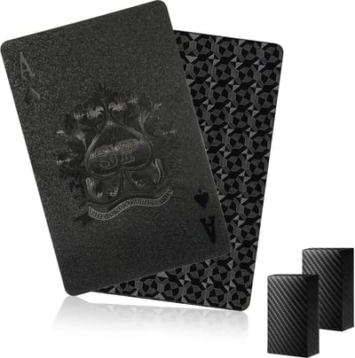 YONO Luxe Speelkaarten - Set van 2 - Kaartspel Zwart - Plastic en Waterdicht Kaarten - Pokerkaarten Volwassenen