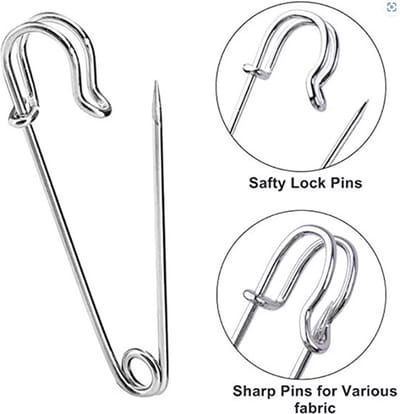Actie4you® - Speld - Broche - Voor Vesten en Omslagdoeken - 7 CM - Zilver Kleur – 2 Stuks