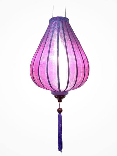 Zijden Lantaarn - Oosterse Decoratie - Sfeervolle Verlichting - Handgemaakt Vakmanschap - Diameter 33 cm - Mauve