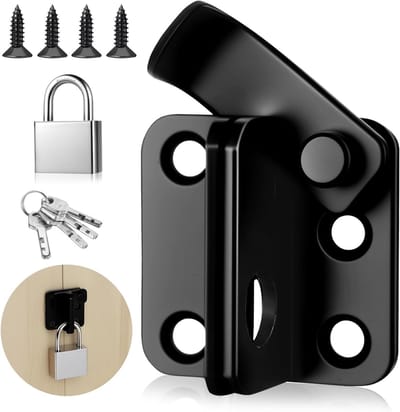 Veilige en Duurzame Flip Latch voor Tuindeuren, Schuurdeuren en Garagedeuren - Zwart, Ideaal voor Houten Deuren en Badkamersloten