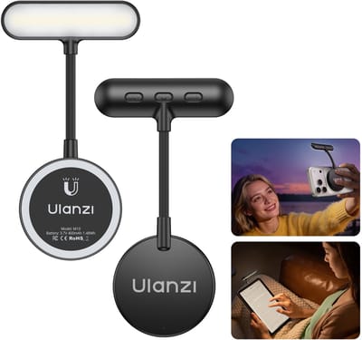 Ulanzi M10 Magnetische Flexibele Telefoonlamp - Oplaadbaar - Lampje voor smartphone, tablet en laptop - Batterijduur 270 minuten - MagSafe leeslamp met lees-modus - Dimbaar met 3 Kleurtemperaturen - Zwart