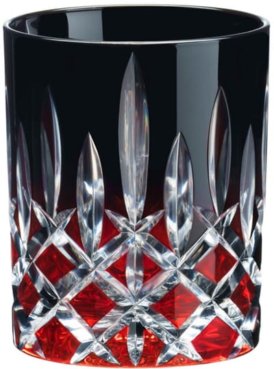 Riedel Laudon beker, whiskyglas, tumbler, glas, drinkglas, kristalglas, zwart-rood, 295 ml, 1515/02S3BC