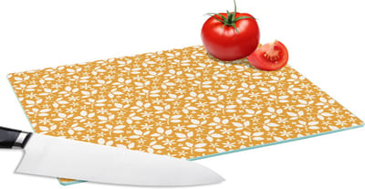 Glazen Snijplank - 28x20 - Patronen - Bladeren - Bloemen - Snijplanken Glas